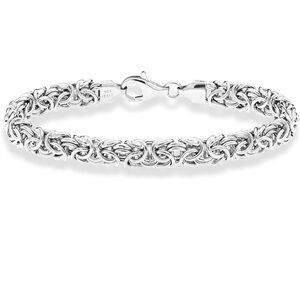 Miabella Italian 925 Sterling Silver Byzantine Bracelet, Handmade in Italy